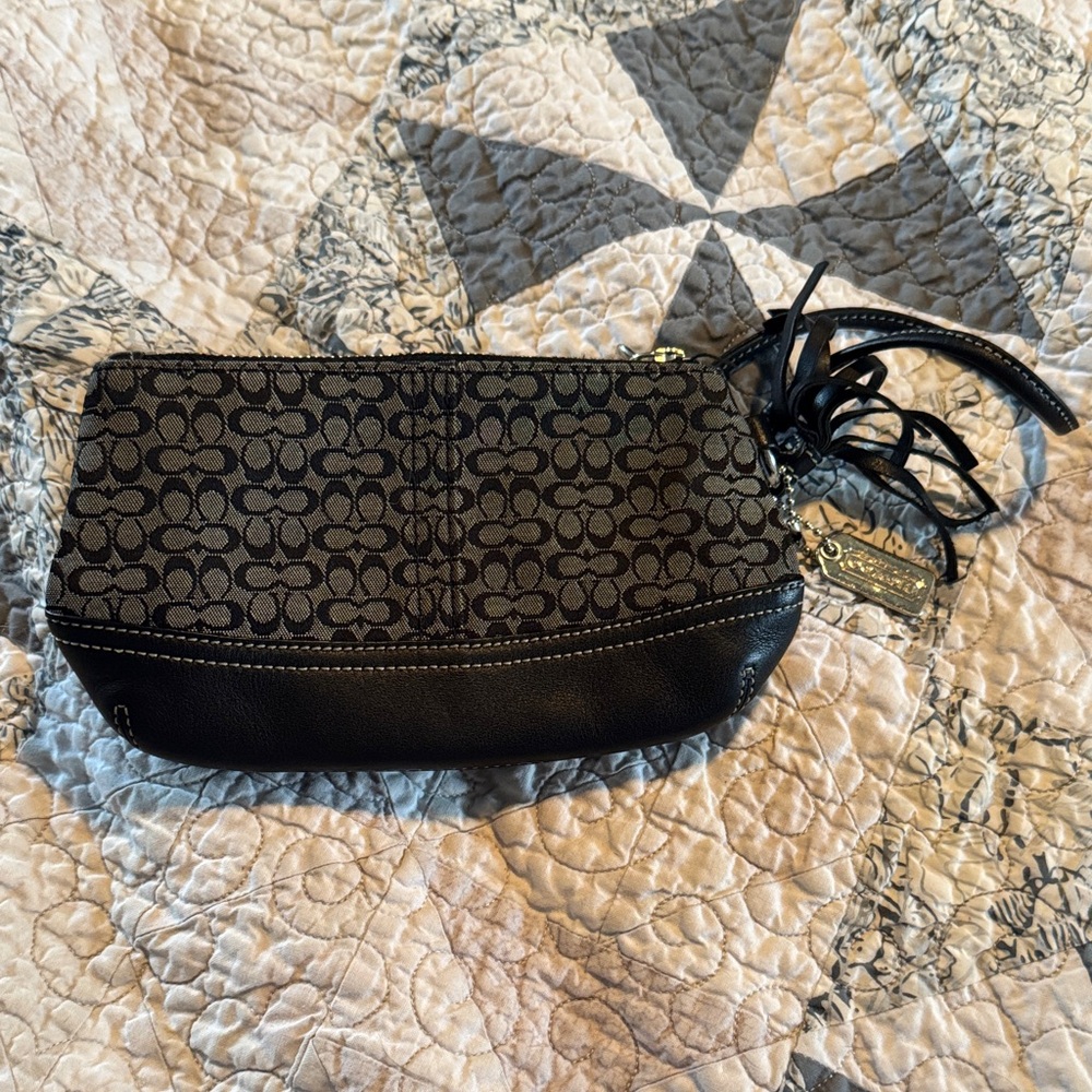 Coach Black and Gray Wristlet
